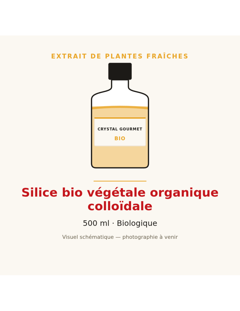 Silice bio végétale organique colloïdale - 500 ml