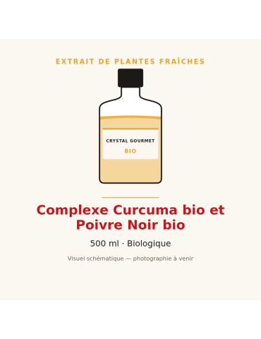 Complexe Curcuma bio et Poivre Noir bio - 500 ml