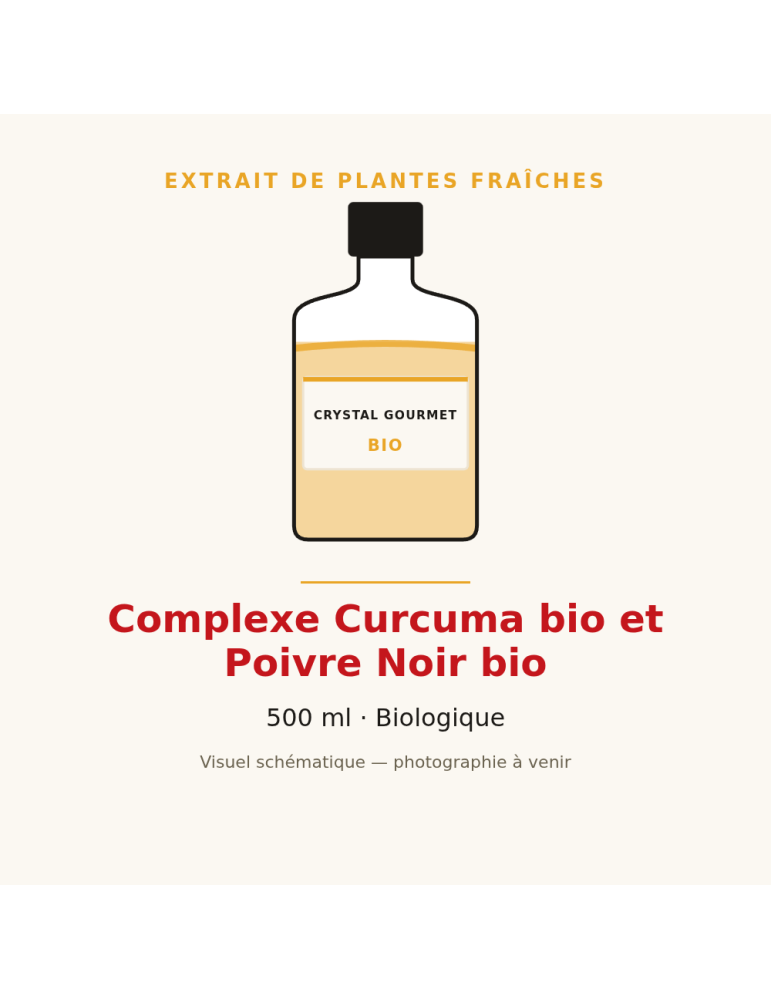Complexe Curcuma bio et Poivre Noir bio - 500 ml