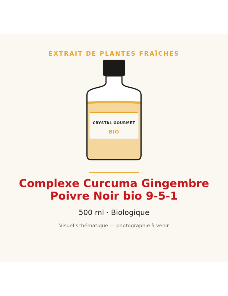 Curcuma Gingembre Poivre Noir bio 9-5-1 - extrait plantes fraîches