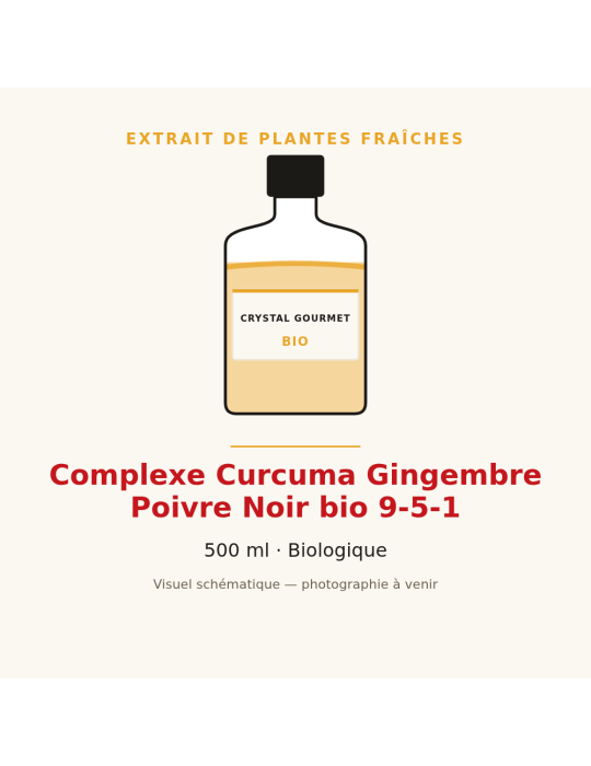 Curcuma Gingembre Poivre Noir bio 9-5-1 - extrait plantes fraîches