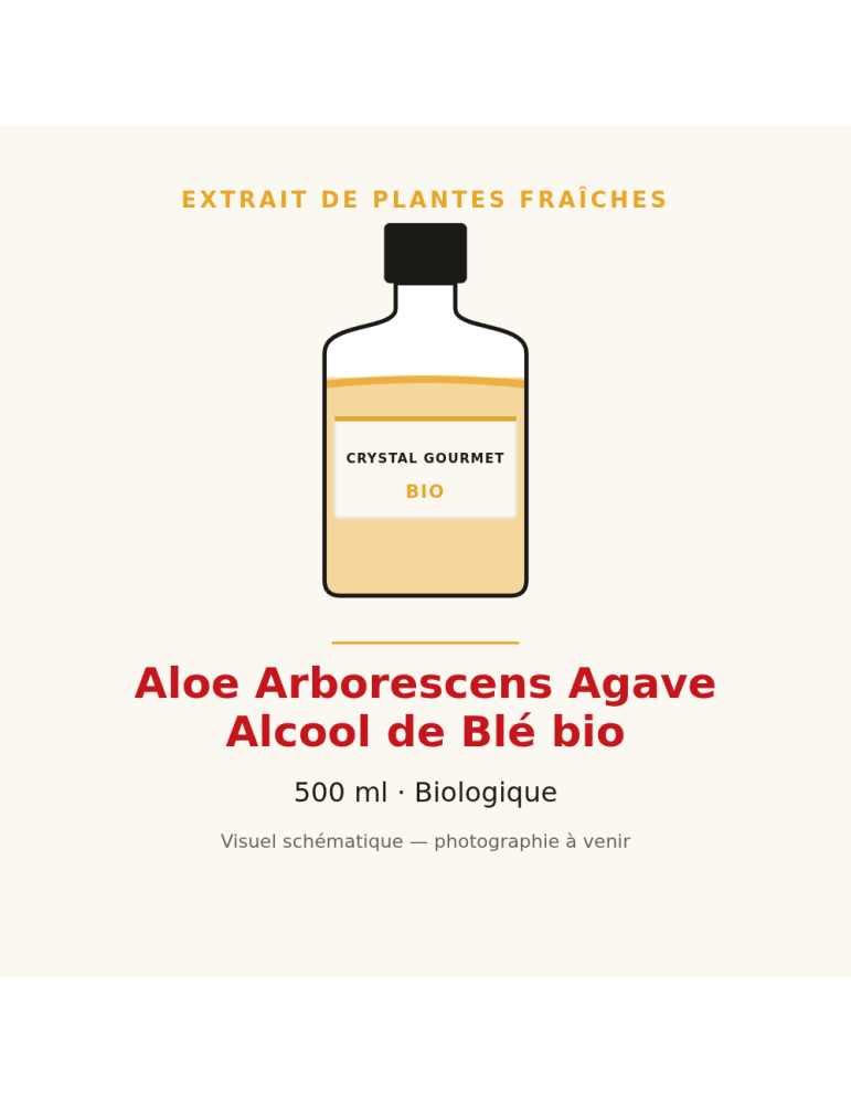 Aloe Arborescens Agave Alcool de Blé bio - 500 ml