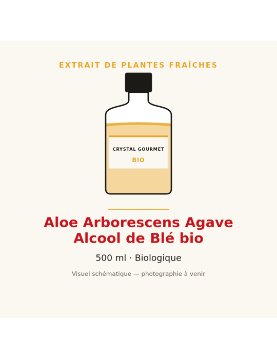 Aloe Arborescens Agave Alcool de Blé bio - 500 ml