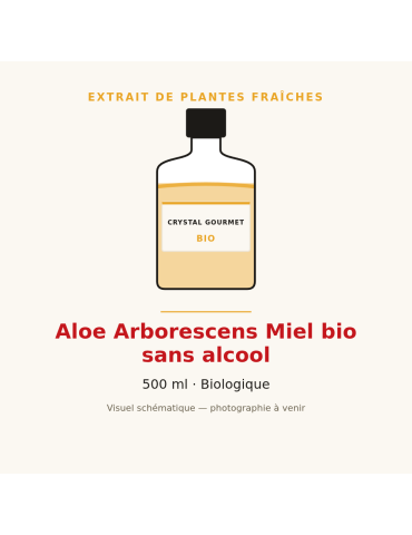 Aloe Arborescens Miel bio sans alcool - 500 ml
