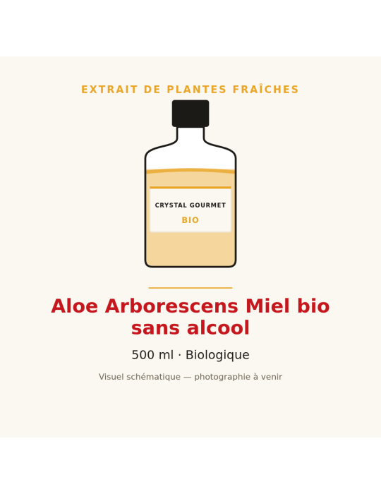 Aloe Arborescens Miel bio sans alcool - 500 ml