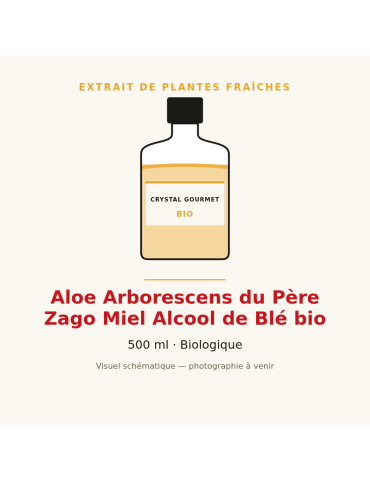 Aloe Arborescens du Père Zago Miel Alcool de Blé bio - 500 ml