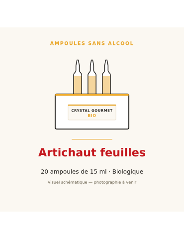 Artichaut feuilles bio en ampoules - 20 ampoules de 15 ml