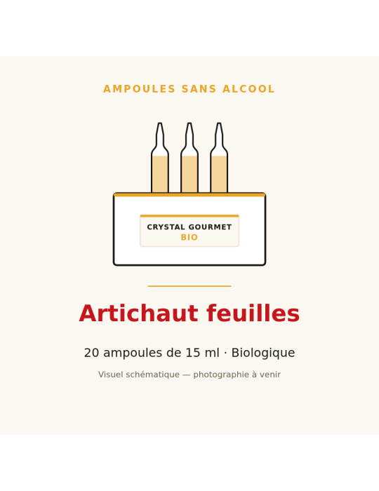 Artichaut feuilles bio en ampoules - 20 ampoules de 15 ml