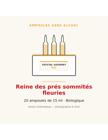 Reine des prés sommités fleuries bio en ampoules - 20 x 15 ml