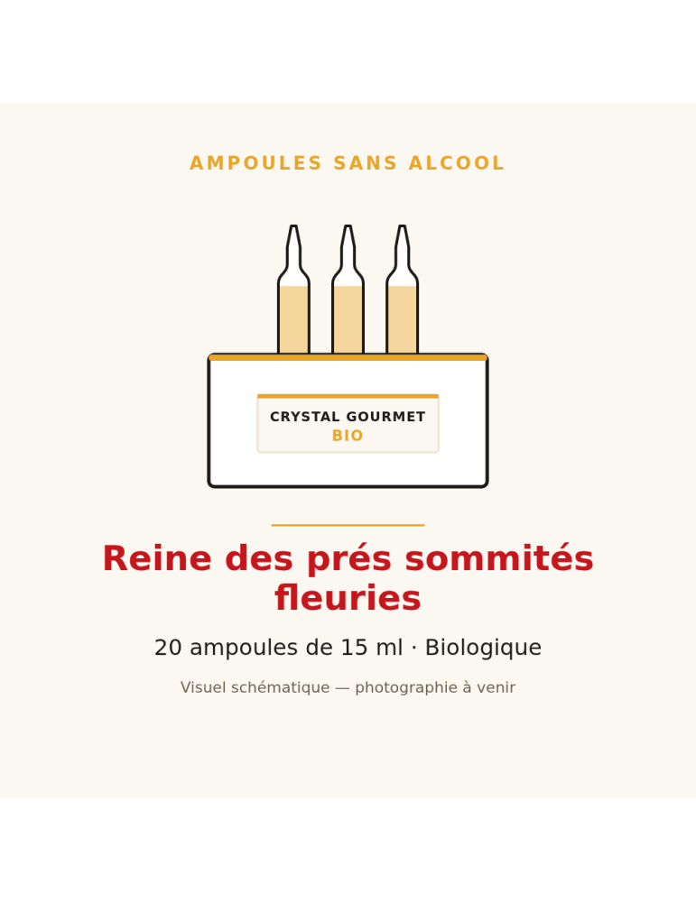 Reine des prés sommités fleuries bio en ampoules - 20 x 15 ml