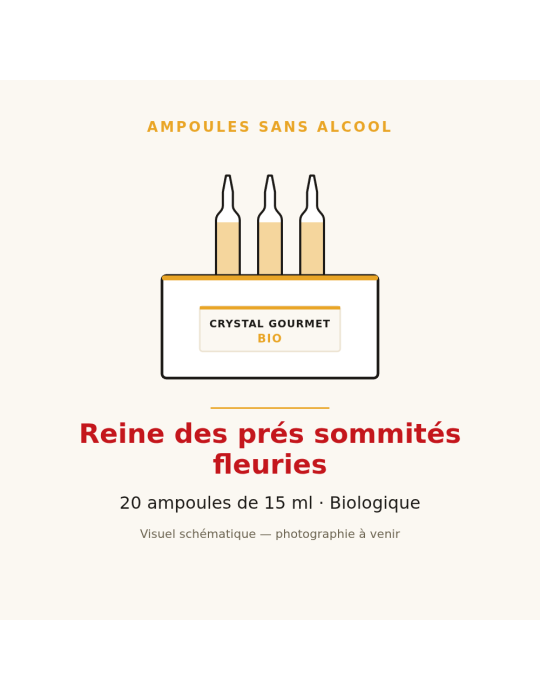 Reine des prés sommités fleuries bio en ampoules - 20 x 15 ml