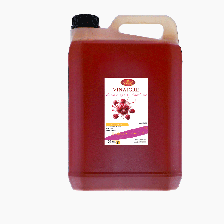 Vinaigre de Vin rouge aromatisé à la framboise - 5 litres