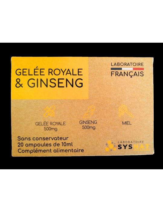 Ginseng et gelée royale - 20 ampoules | Crystal Gourmet