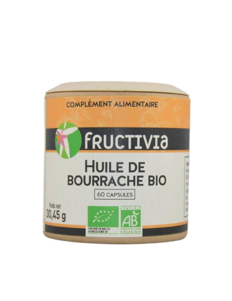 Bourrache Bio huile - 60 capsules de 500 mg | Crystal Gourmet