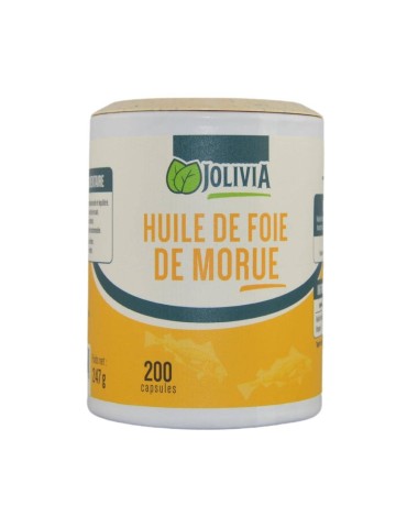 Huile de Foie de Morue - 200 capsules de 500 mg | Crystal Gourmet