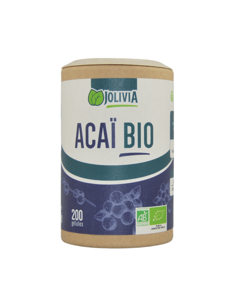 Açaï Bio - 200 gélules végétales de 300 mg | Crystal Gourmet