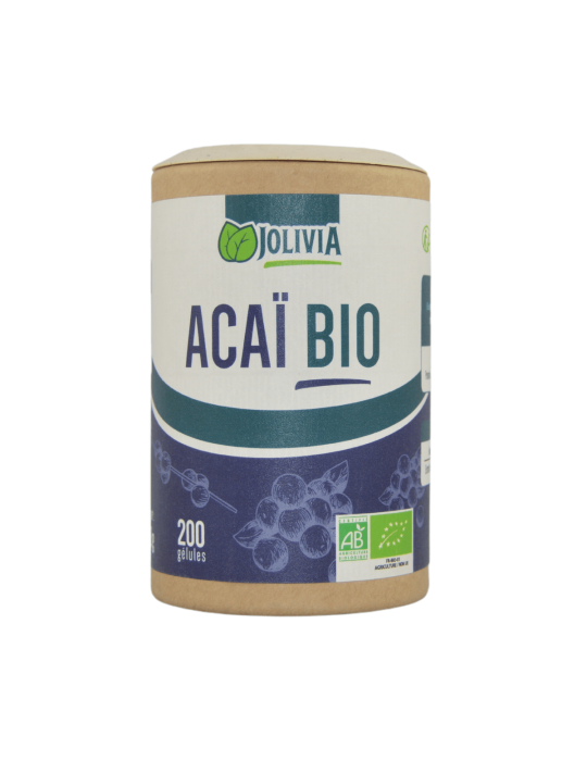 Açaï Bio - 200 gélules végétales de 300 mg | Crystal Gourmet