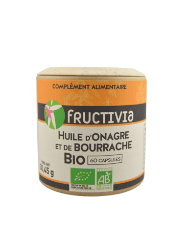 Onagre et Bourrache Bio - 60 capsules de 500 mg | Crystal Gourmet