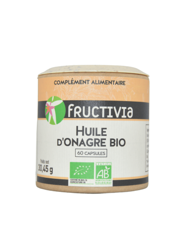 Huile d'onagre bio - 60 capsules Fructivia | Crystal Gourmet