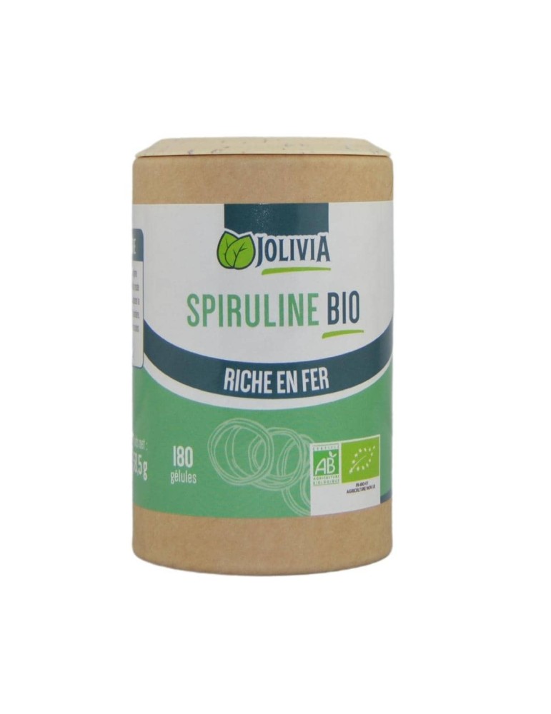 Spiruline Bio en Gélules - Pot de 180 unités - Qualité FR-BIO-01