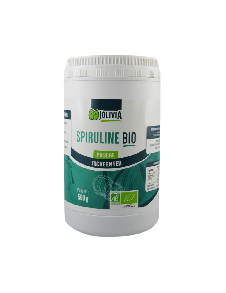 Spiruline Bio en Poudre - Pot de 500 g - Qualité Pure FR-BIO-01