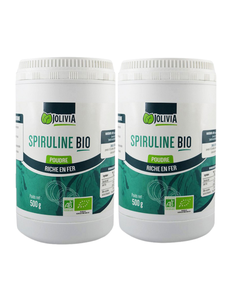 Spiruline bio en poudre - 2 x 500 g | Crystal Gourmet