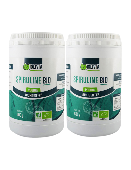 Spiruline bio en poudre - 2 x 500 g | Crystal Gourmet