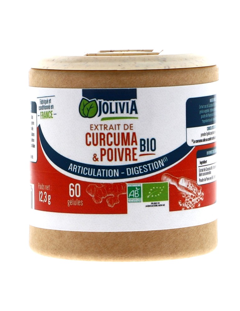 Extrait Curcuma 95% Poivre Bio - 60 Gélules | Crystal Gourmet