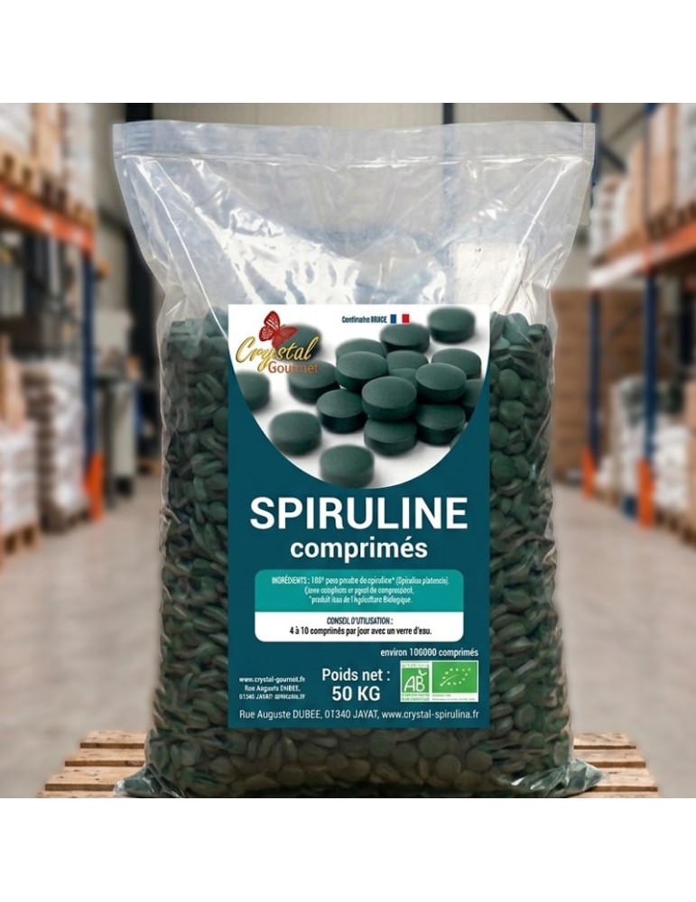 Spiruline Bio en Comprimés - 50 kg en vrac