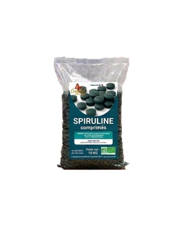 Spiruline bio en comprimés, vrac de 10 kg | Crystal Gourmet