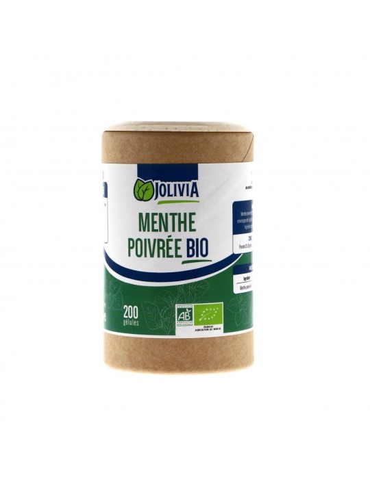 Menthe Poivrée Bio - 200 Gélules de 250 mg | Crystal Gourmet