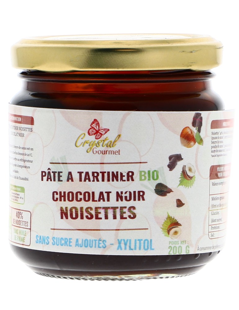 Pâte à Tartiner Bio Chocolat Noir Sans Sucres Ajoutés au Xylitol
