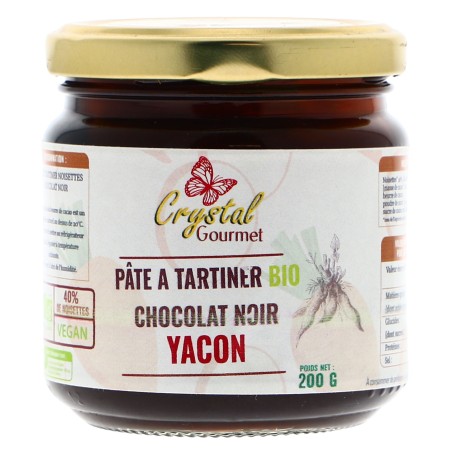 Pâte à Tartiner Chocolat Noir & Yacon Bio - Crystal Gourmet