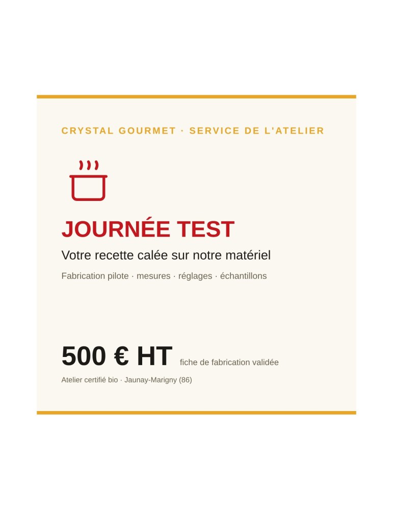 Journée test : votre recette calée sur notre matériel | Crystal Gourmet