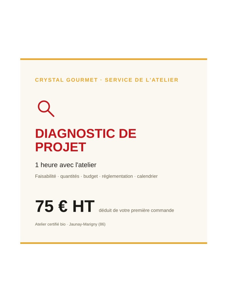 Diagnostic de projet de fabrication à façon (1 h) | Crystal Gourmet