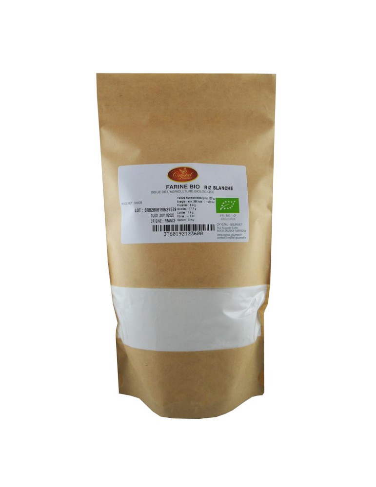 Farine de Riz Blanc Bio - 500 g | Crystal Gourmet