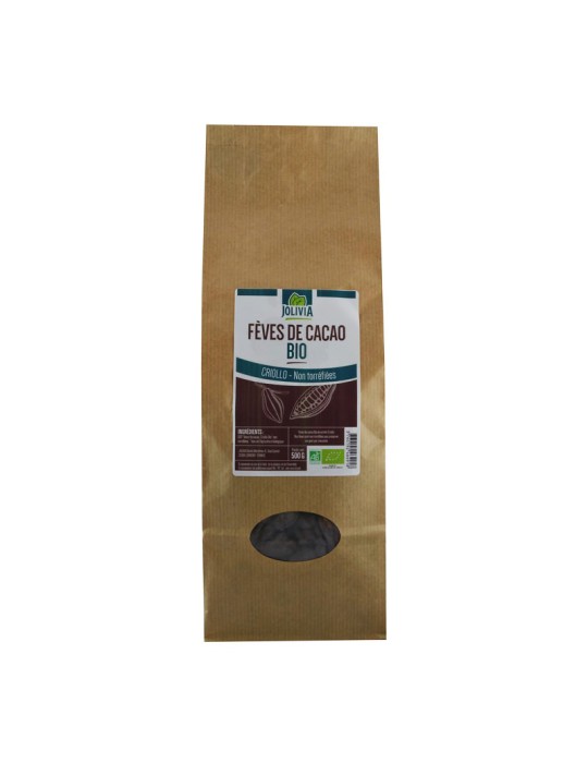 Fèves de Cacao crues Bio non torréfiées - 500 g | Crystal Gourmet