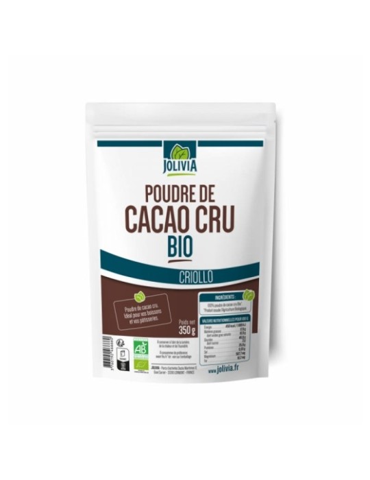 Poudre de Cacao cru Bio - 350 g | Crystal Gourmet