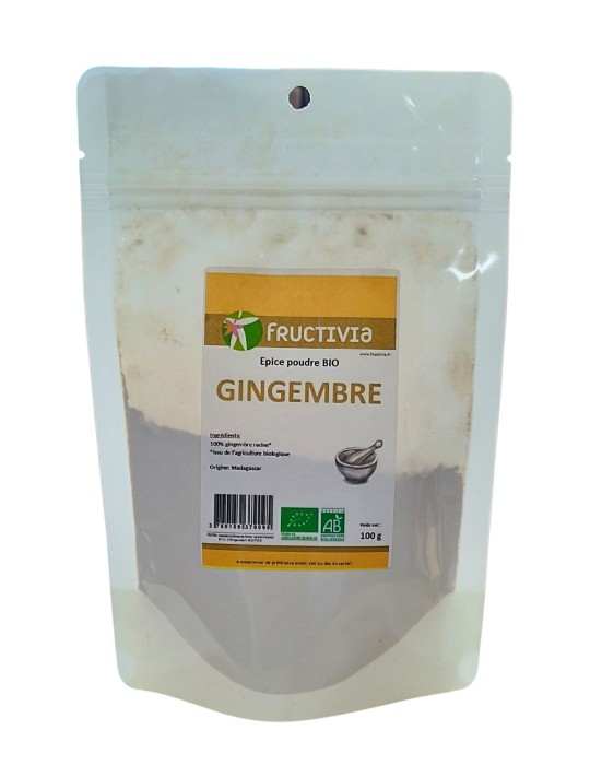 Gingembre en poudre Bio - 100 g | Crystal Gourmet