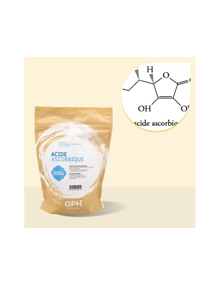 Acide ascorbique E300 en poudre - 500 g | Crystal Gourmet